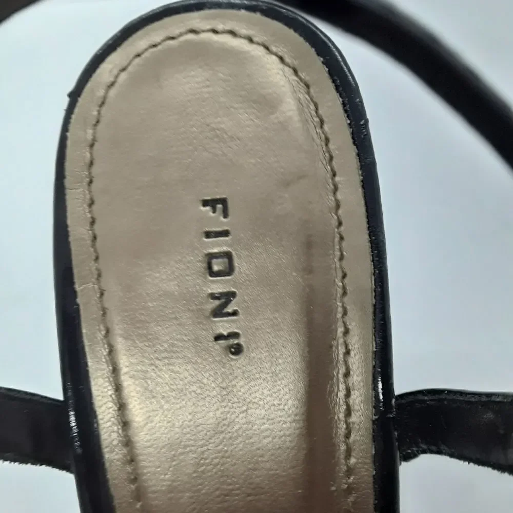 Fioni Black Women's Sandals Leopard Print Platform Size 7,5